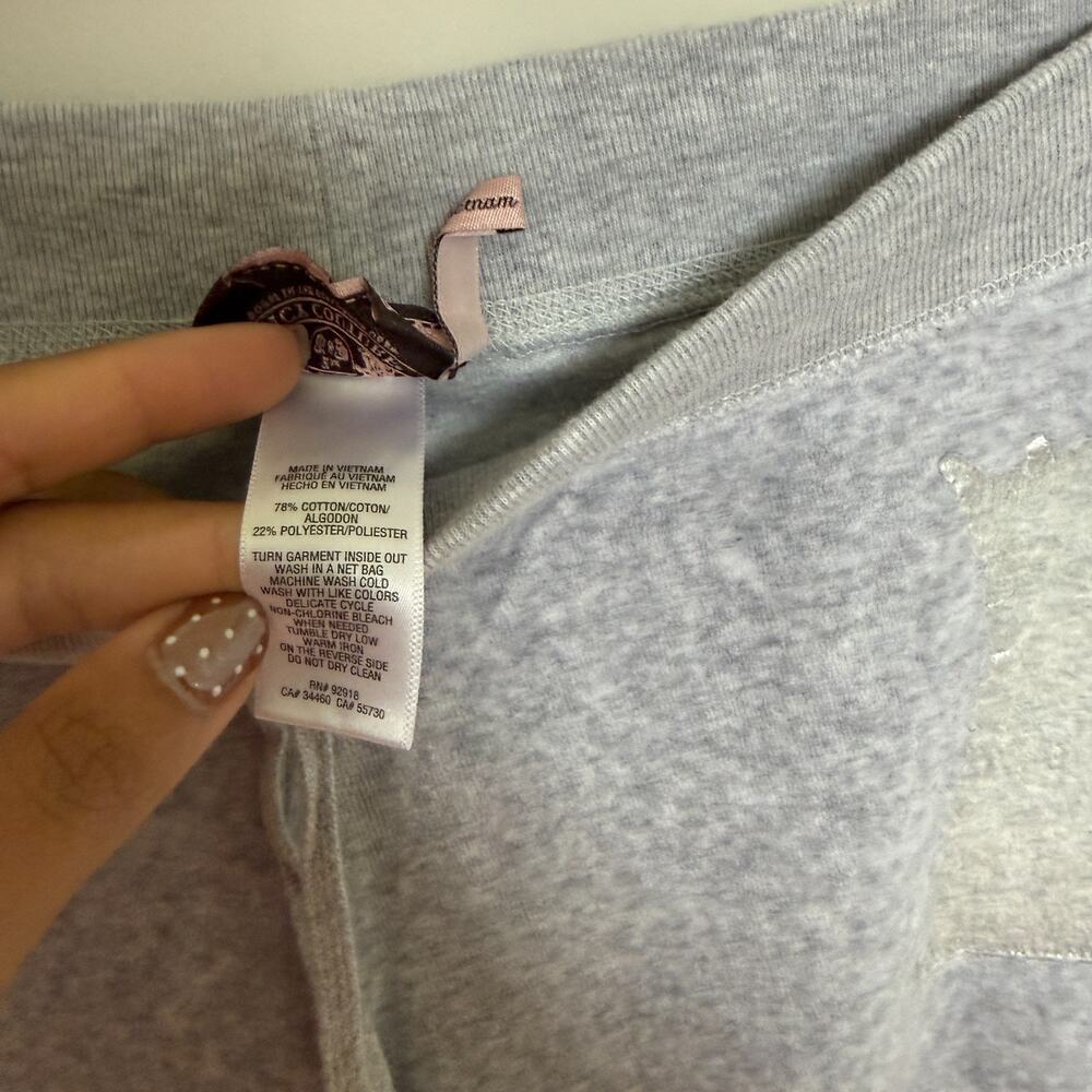 Vintage Y2K Juicy Couture Womens Velour Sweatpants Small Gray Dog Flare Lounge - Picture 5 of 6